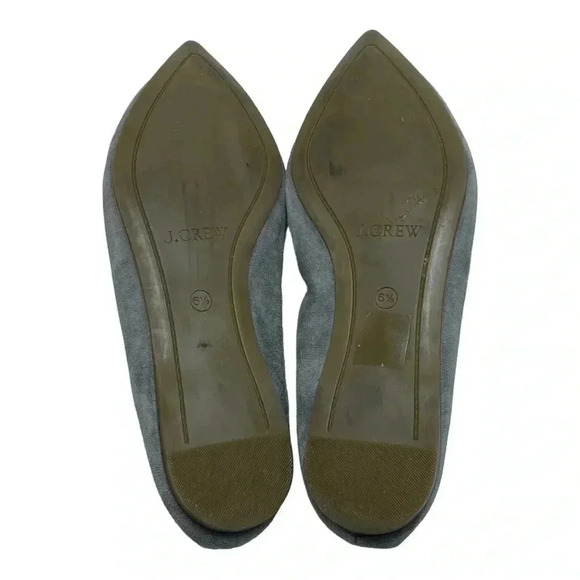 J. Crew Lottie tassel grey suede pointed toe ballet flats balletcore size 6.5 - Picture 4 of 7